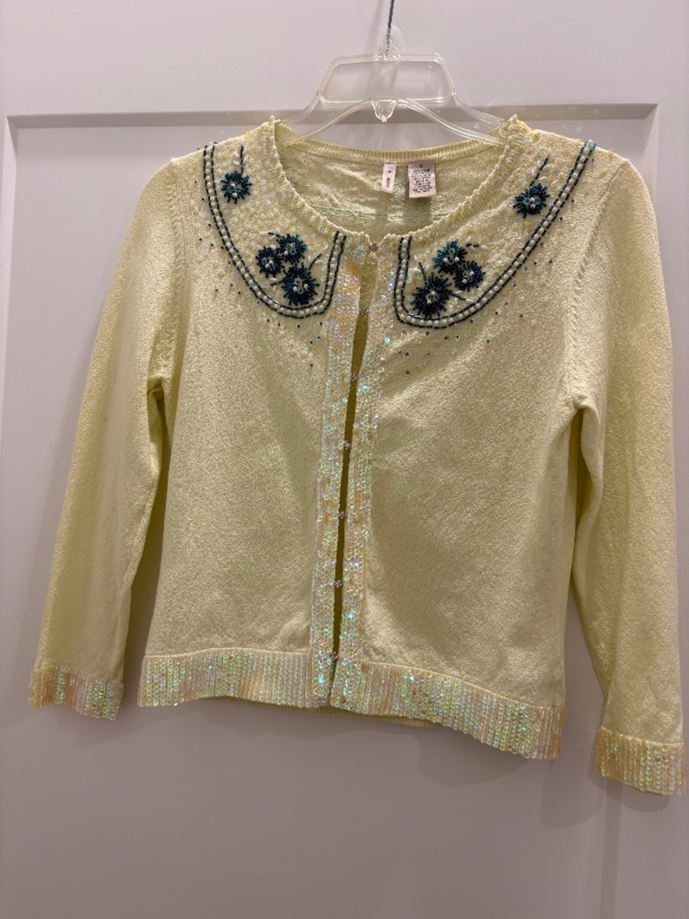 MOTH Bedazzled Yellow Cardigan/Shrug; Size: Small